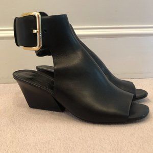 Sigerson Morrison Black Wedge Sandals